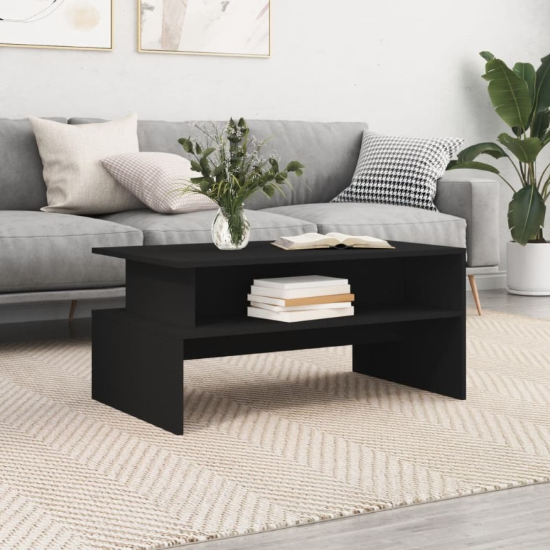 vidaXL Mesa de centro madera de ingeniería negro 90x55x42,5 cm vidaXL Mesa de centro madera de ingeniería negro 90x55x42,5 cm