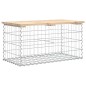 vidaXL Banco de jardín diseño gaviones madera maciza pino 83x44x42 cm vidaXL Banco de jardín diseño gaviones madera maciza pino 83x44x42 cm