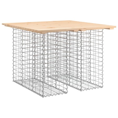 vidaXL Banco de jardín diseño gaviones madera maciza pino 100x102x72cm
