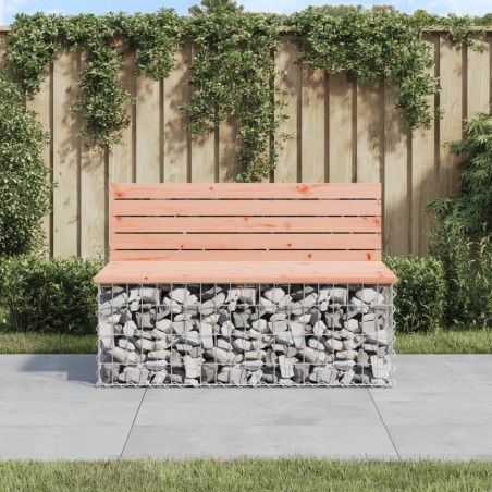 vidaXL Banco jardín diseño gaviones madera abeto Douglas 103x70x65 cm