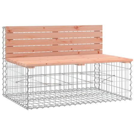 vidaXL Banco jardín diseño gaviones madera abeto Douglas 103x70x65 cm