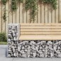 vidaXL Banco de jardín diseño gaviones madera maciza pino 92x71x65,5cm vidaXL Banco de jardín diseño gaviones madera maciza pino 92x71x65,5cm