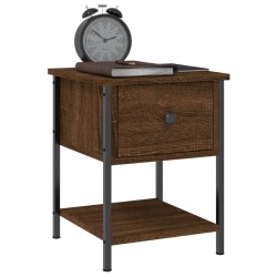 vidaXL Mesita de noche madera de ingeniería marrón roble 34x35,5x45 cm
