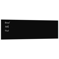 vidaXL Pizarra magnética de pared vidrio templado negro 100x30 cm