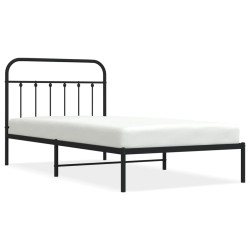 vidaXL Estructura de cama con cabecero metal negro 100x200 cm