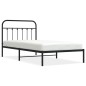 vidaXL Estructura de cama con cabecero metal negro 100x200 cm vidaXL Estructura de cama con cabecero metal negro 100x200 cm