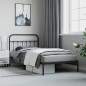 vidaXL Estructura de cama con cabecero metal negro 100x200 cm vidaXL Estructura de cama con cabecero metal negro 100x200 cm