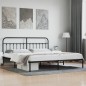 vidaXL Estructura de cama con cabecero metal negro 193x203 cm vidaXL Estructura de cama con cabecero metal negro 193x203 cm