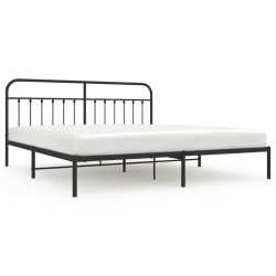 vidaXL Estructura de cama con cabecero metal negro 193x203 cm