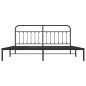 vidaXL Estructura de cama con cabecero metal negro 193x203 cm vidaXL Estructura de cama con cabecero metal negro 193x203 cm