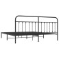 vidaXL Estructura de cama con cabecero metal negro 193x203 cm vidaXL Estructura de cama con cabecero metal negro 193x203 cm