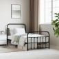vidaXL Estructura de cama con cabecero y estribo metal negro 100x190cm vidaXL Estructura de cama con cabecero y estribo metal negro 100x190cm