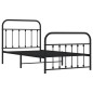 vidaXL Estructura de cama con cabecero y estribo metal negro 100x190cm vidaXL Estructura de cama con cabecero y estribo metal negro 100x190cm