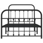 vidaXL Estructura de cama con cabecero y estribo metal negro 100x190cm vidaXL Estructura de cama con cabecero y estribo metal negro 100x190cm