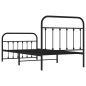 vidaXL Estructura de cama con cabecero y estribo metal negro 100x190cm vidaXL Estructura de cama con cabecero y estribo metal negro 100x190cm