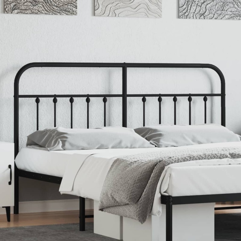 vidaXL Cabecero de metal negro 180 cm vidaXL Cabecero de metal negro 180 cm