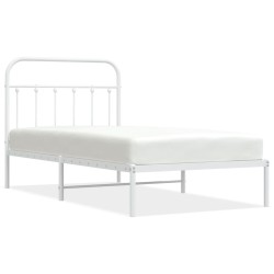 vidaXL Estructura de cama de metal con cabecero blanco 100x190 cm
