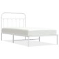 vidaXL Estructura de cama de metal con cabecero blanco 100x190 cm vidaXL Estructura de cama de metal con cabecero blanco 100x190 cm