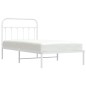 vidaXL Estructura de cama de metal con cabecero blanco 100x190 cm vidaXL Estructura de cama de metal con cabecero blanco 100x190 cm