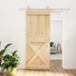vidaXL Puerta corredera con herrajes madera maciza de pino 85x210 cm vidaXL Puerta corredera con herrajes madera maciza de pino 85x210 cm