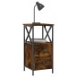 vidaXL Mesita de noche madera de ingeniería roble ahumado 34x35,5x70cm vidaXL Mesita de noche madera de ingeniería roble ahumado 34x35,5x70cm