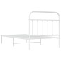 vidaXL Estructura de cama de metal con cabecero blanco 100x190 cm vidaXL Estructura de cama de metal con cabecero blanco 100x190 cm
