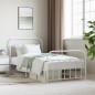 vidaXL Estructura cama metal con cabecero y pie cama blanca 100x200 cm vidaXL Estructura cama metal con cabecero y pie cama blanca 100x200 cm