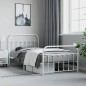 vidaXL Estructura cama metal con cabecero y pie cama blanca 100x200 cm vidaXL Estructura cama metal con cabecero y pie cama blanca 100x200 cm