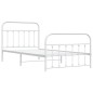 vidaXL Estructura cama metal con cabecero y pie cama blanca 100x200 cm vidaXL Estructura cama metal con cabecero y pie cama blanca 100x200 cm