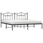 vidaXL Estructura de cama con cabecero metal negro 193x203 cm vidaXL Estructura de cama con cabecero metal negro 193x203 cm