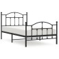 vidaXL Estructura de cama con cabecero y estribo metal negro 100x190cm vidaXL Estructura de cama con cabecero y estribo metal negro 100x190cm