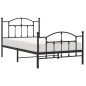 vidaXL Estructura de cama con cabecero y estribo metal negro 100x190cm vidaXL Estructura de cama con cabecero y estribo metal negro 100x190cm