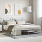 vidaXL Estructura de cama de metal con cabecero blanco 183x213 cm