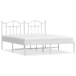 vidaXL Estructura de cama de metal con cabecero blanco 183x213 cm