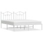 vidaXL Estructura de cama de metal con cabecero blanco 183x213 cm