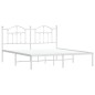 vidaXL Estructura de cama de metal con cabecero blanco 183x213 cm
