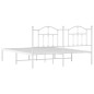 vidaXL Estructura de cama de metal con cabecero blanco 183x213 cm