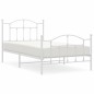 vidaXL Estructura cama metal cabecero y pie de cama blanca 100x190 cm vidaXL Estructura cama metal cabecero y pie de cama blanca 100x190 cm