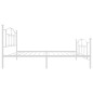 vidaXL Estructura cama metal cabecero y pie de cama blanca 100x190 cm vidaXL Estructura cama metal cabecero y pie de cama blanca 100x190 cm