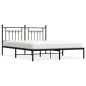 vidaXL Estructura de cama con cabecero metal negro 183x213 cm