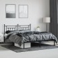 vidaXL Estructura de cama con cabecero metal negro 183x213 cm