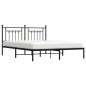 vidaXL Estructura de cama con cabecero metal negro 183x213 cm