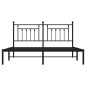 vidaXL Estructura de cama con cabecero metal negro 183x213 cm