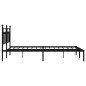 vidaXL Estructura de cama con cabecero metal negro 183x213 cm