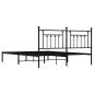 vidaXL Estructura de cama con cabecero metal negro 183x213 cm