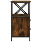 vidaXL Mesita de noche madera de ingeniería roble ahumado 34x35,5x70cm vidaXL Mesita de noche madera de ingeniería roble ahumado 34x35,5x70cm
