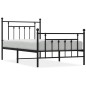 vidaXL Estructura de cama con cabecero y estribo metal negro 100x190cm vidaXL Estructura de cama con cabecero y estribo metal negro 100x190cm
