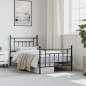 vidaXL Estructura de cama con cabecero y estribo metal negro 100x190cm vidaXL Estructura de cama con cabecero y estribo metal negro 100x190cm