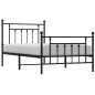 vidaXL Estructura de cama con cabecero y estribo metal negro 100x190cm vidaXL Estructura de cama con cabecero y estribo metal negro 100x190cm