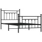 vidaXL Estructura de cama con cabecero y estribo metal negro 100x190cm vidaXL Estructura de cama con cabecero y estribo metal negro 100x190cm